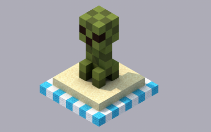 Creeper Statue - Blueprints for MineCraft Houses, Castles, Towers, and more