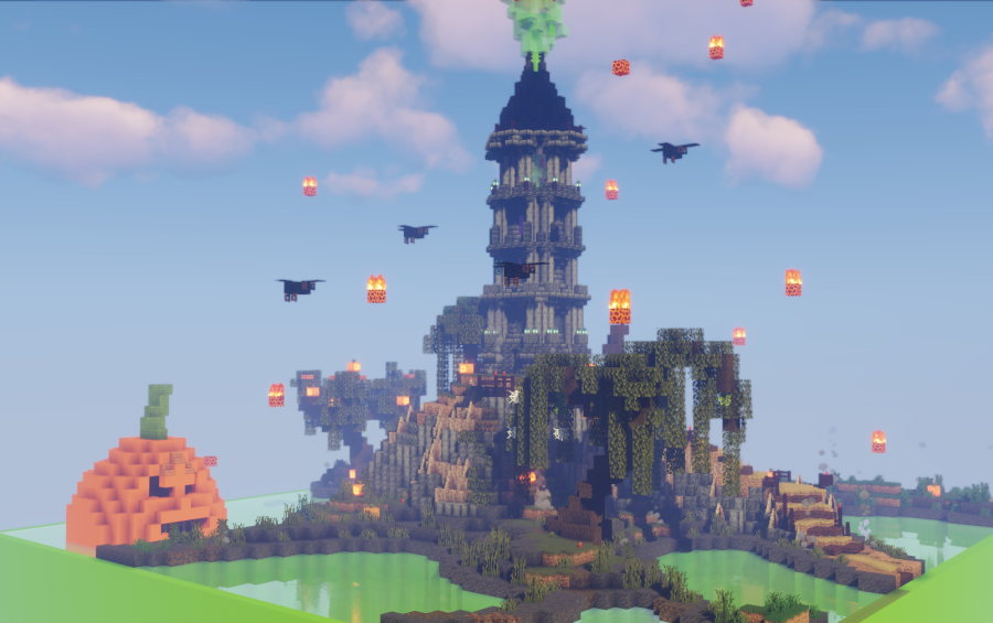 minecraft floating wizard tower