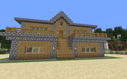 Large Wooden Survival House, creation #19944