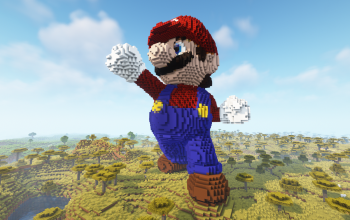 Minecraft Mario Free Statue