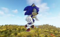 Minecraft Sonic Free Statue