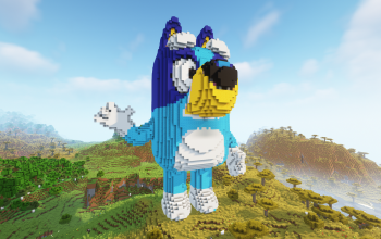 Minecraft Bluey Statue Free