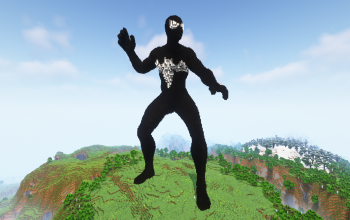 Minecraft Black Spiderman Statue