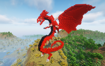 Minecraft Red Dragon Statue Free
