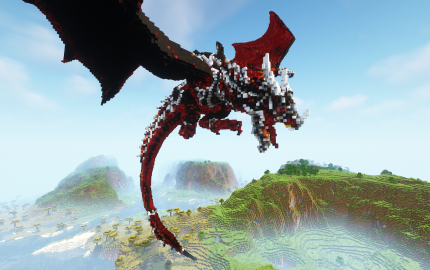 Minecraft Red Wyvern Statue Free, creation #22113