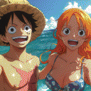 Nami&Luffy selfie by Mystic | Map-Arts shematic | 1 x 1