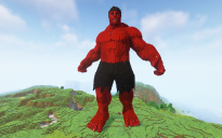 Minecraft Red Hulk Statue
