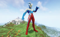 Minecraft Ultraman Zero Statue