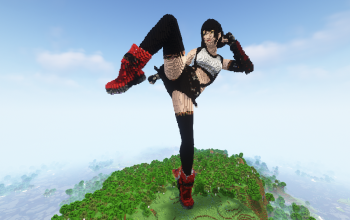 Minecraft Tifa Lockhart Final Fantasy Statue