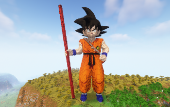 Minecraft Kid Goku (Dragon Ball) Statue