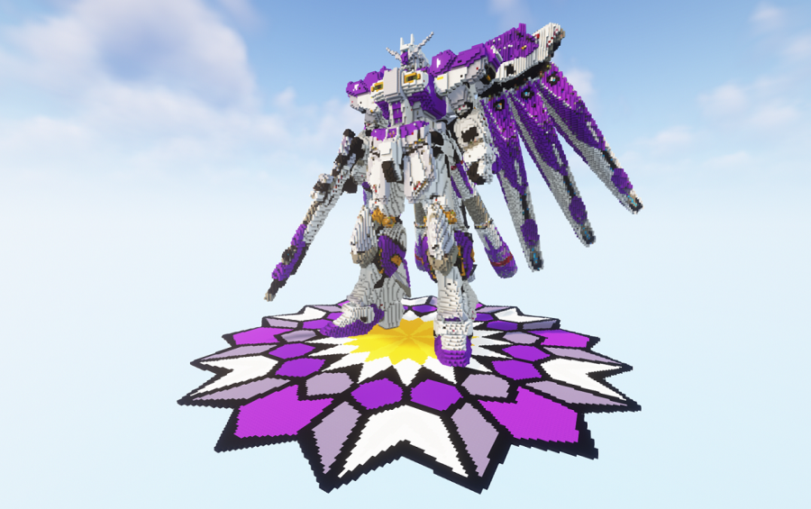 Minecraft Hi-V Gundam Statue, creation #23284