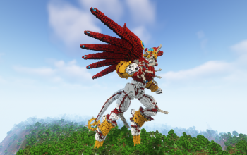 Minecraft ShineGreymon Statue