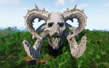 Minecraft Skull Horns Statue Free