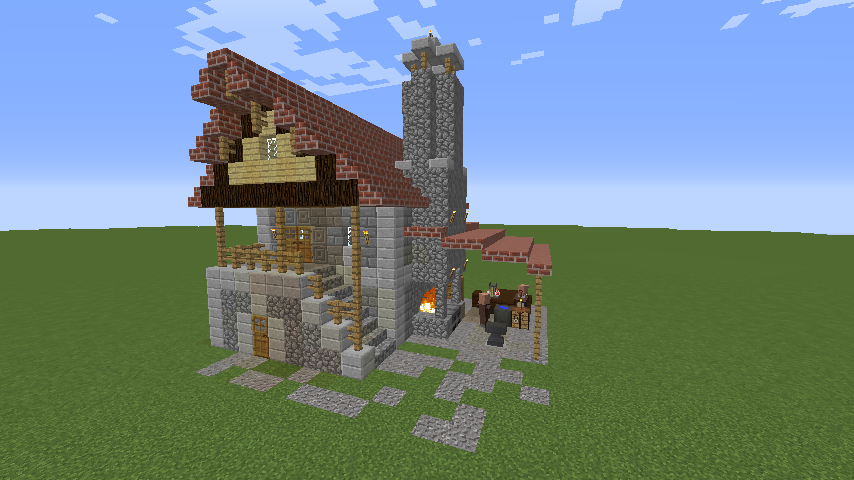minecraft medieval house forge