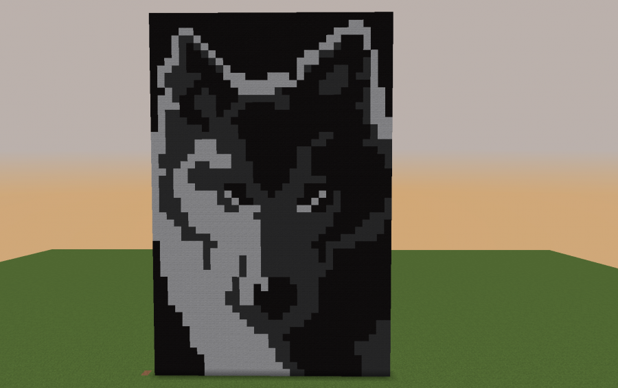 Minecraft Wolf Pixel Art Grid